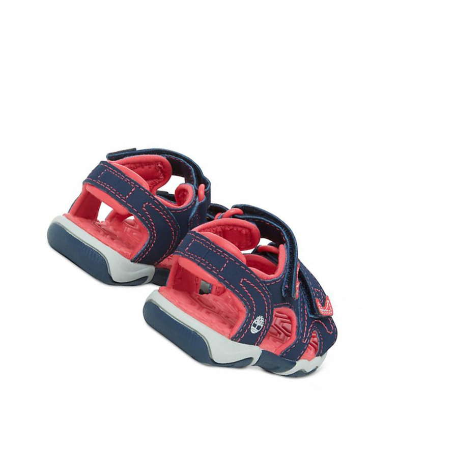 Kids' Timberland Adventure Seeker 2-Strap Toddler Sandals Navy Pink | GFA-284031