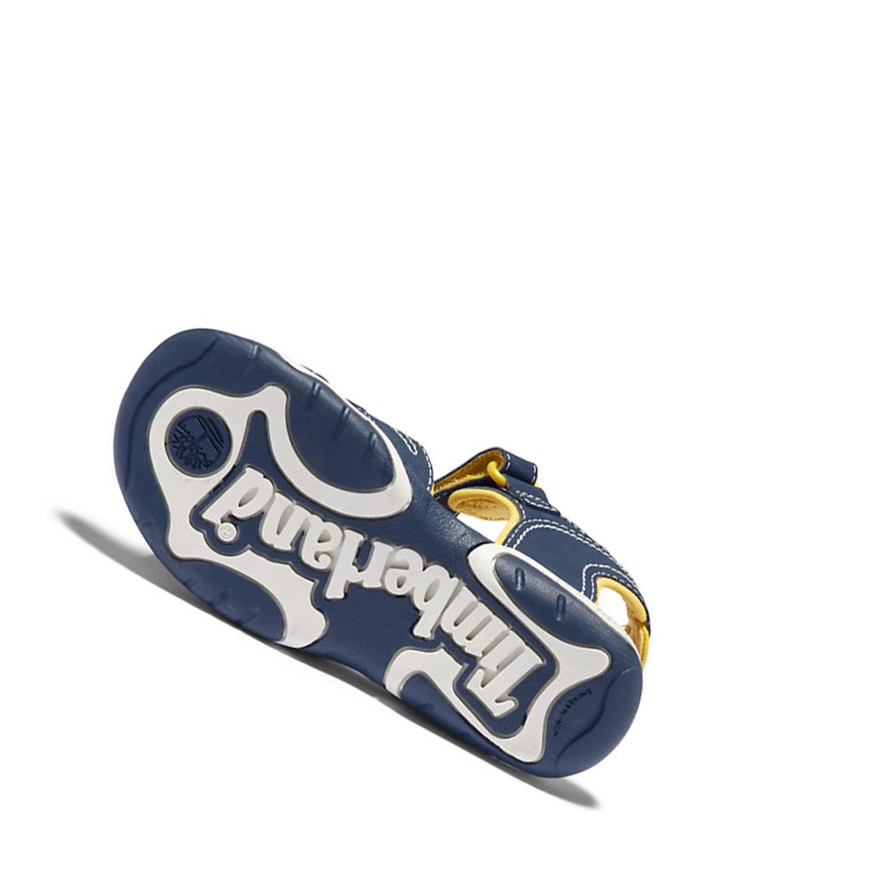 Kids' Timberland Adventure Seeker 2-Strap Toddler Sandals Navy Yellow | ZTB-894513