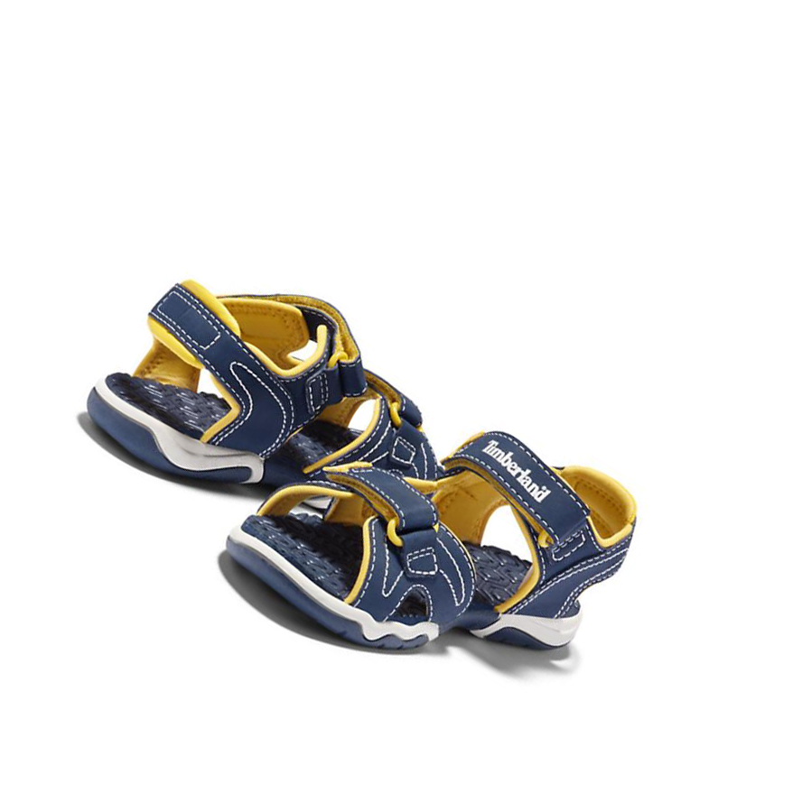 Kids' Timberland Adventure Seeker 2-Strap Toddler Sandals Navy Yellow | ZTB-894513