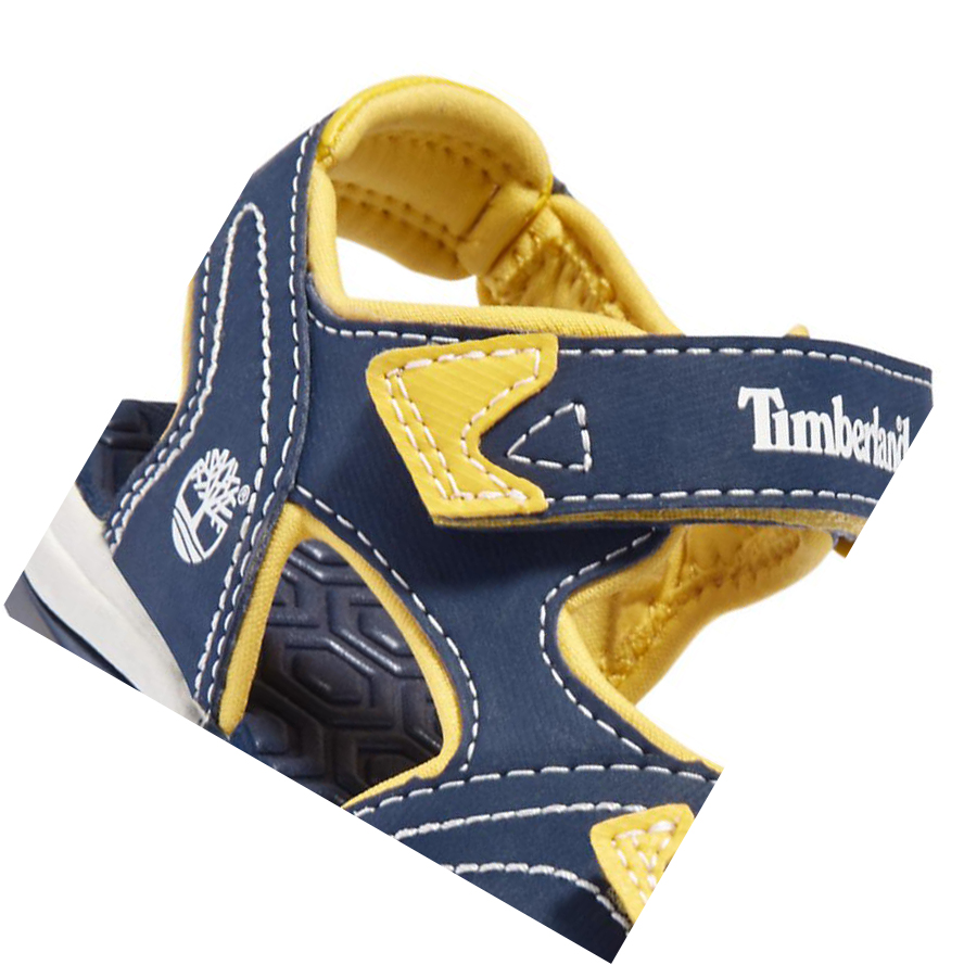 Kids' Timberland Adventure Seeker 2-Strap Toddler Sandals Navy Yellow | ZTB-894513