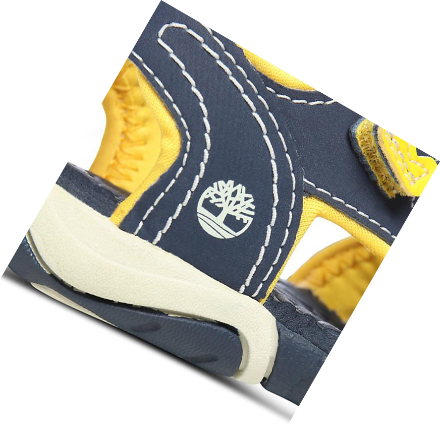 Kids' Timberland Adventure Seeker 2-Strap Toddler Sandals Navy Yellow | ZTB-894513