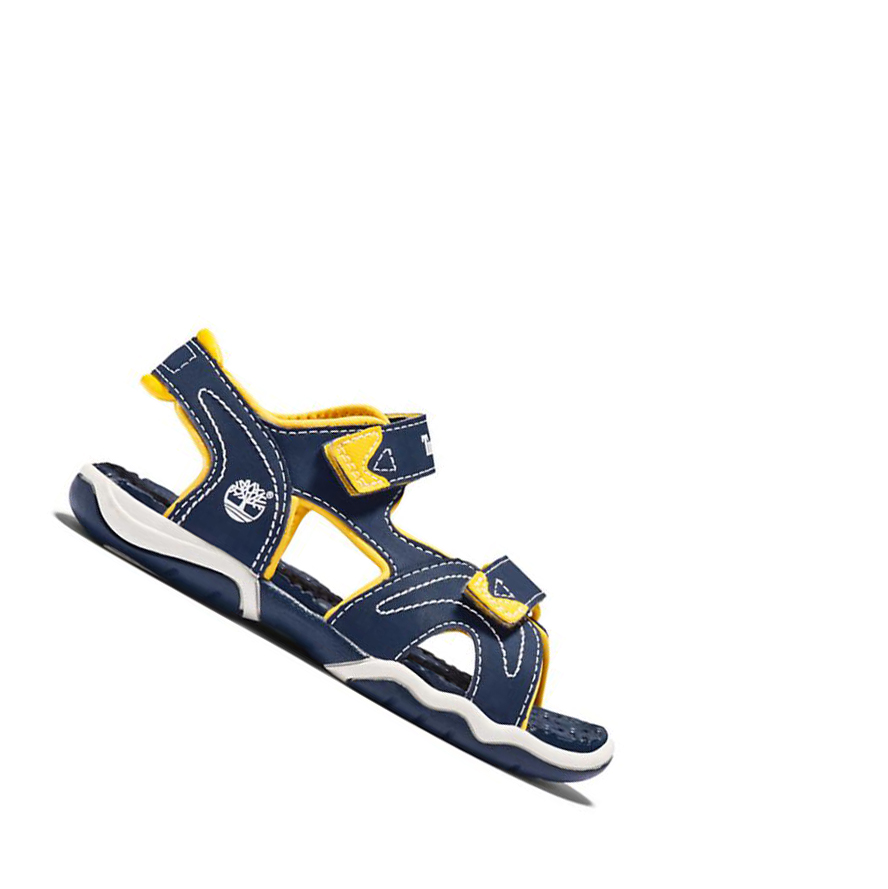 Kids\' Timberland Adventure Seeker 2-Strap Toddler Sandals Navy Yellow | ZTB-894513