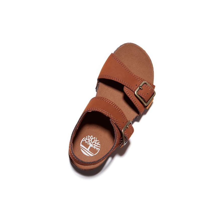 Kids' Timberland Castle Island Backstrap Junior Sandals Brown | VGB-964327