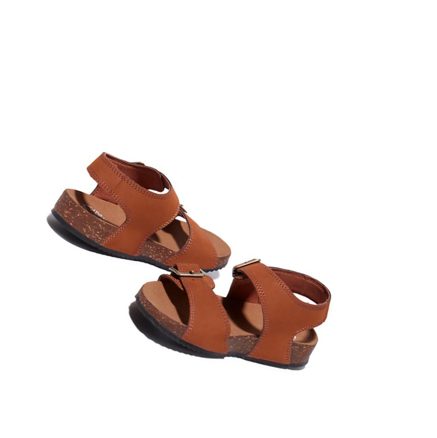 Kids' Timberland Castle Island Backstrap Junior Sandals Brown | VGB-964327