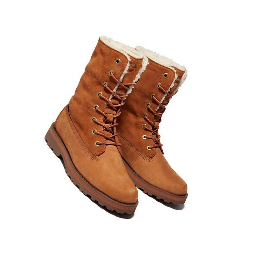 Kids' Timberland Courma Kid Roll-Top Junior Original 6-inch Boots Light Brown | KBI-801749