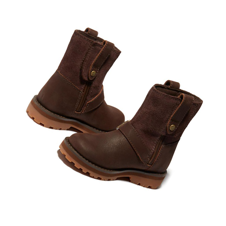 Kids' Timberland Courma Kid Side-zip Winter Toddler Hiking Boots Dark Brown | XSI-746389