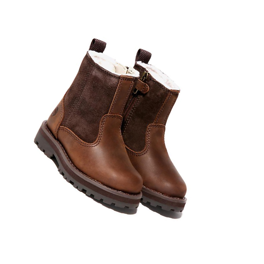 Kids' Timberland Courma Kid Warm Toddler Original 6-inch Boots Dark Brown | MGZ-487235