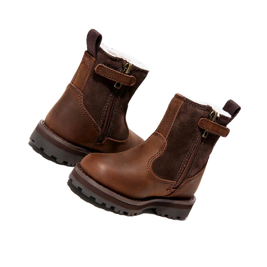 Kids' Timberland Courma Kid Warm Toddler Original 6-inch Boots Dark Brown | MGZ-487235