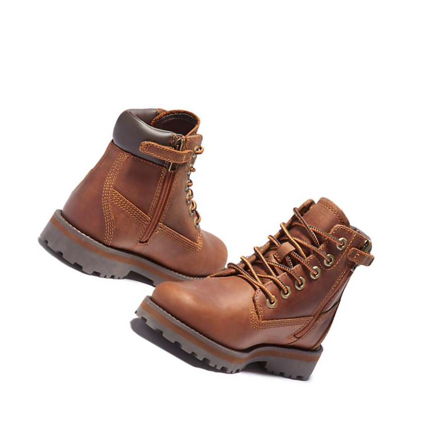 Kids' Timberland Courma Side-Zip Youth Original 6-inch Boots Brown | ADV-021954