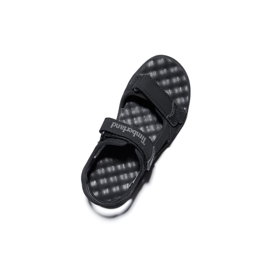 Kids' Timberland Perkins Row 2-Strap Youth Sandals Black | ZYP-910746