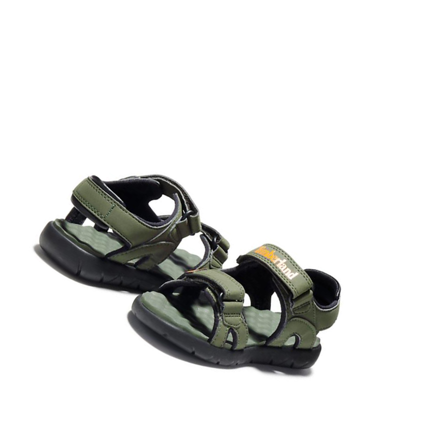 Kids' Timberland Perkins Row Junior Sandals Green Orange | SGC-567023