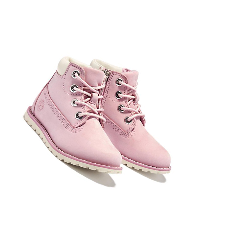 Kids' Timberland Pokey Pine 6-Inch Side-Zip Toddler Original 6-inch Boots Pink | PIB-978615