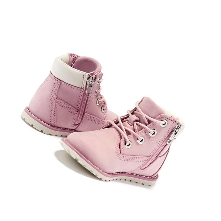 Kids' Timberland Pokey Pine 6-Inch Side-Zip Toddler Original 6-inch Boots Pink | PIB-978615