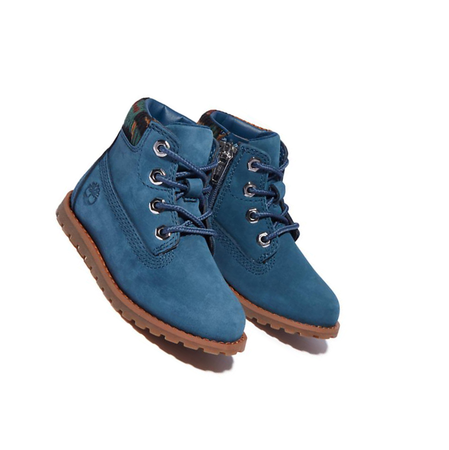 Kids' Timberland Pokey Pine Toddler Original 6-inch Boots Blue | TYU-957640