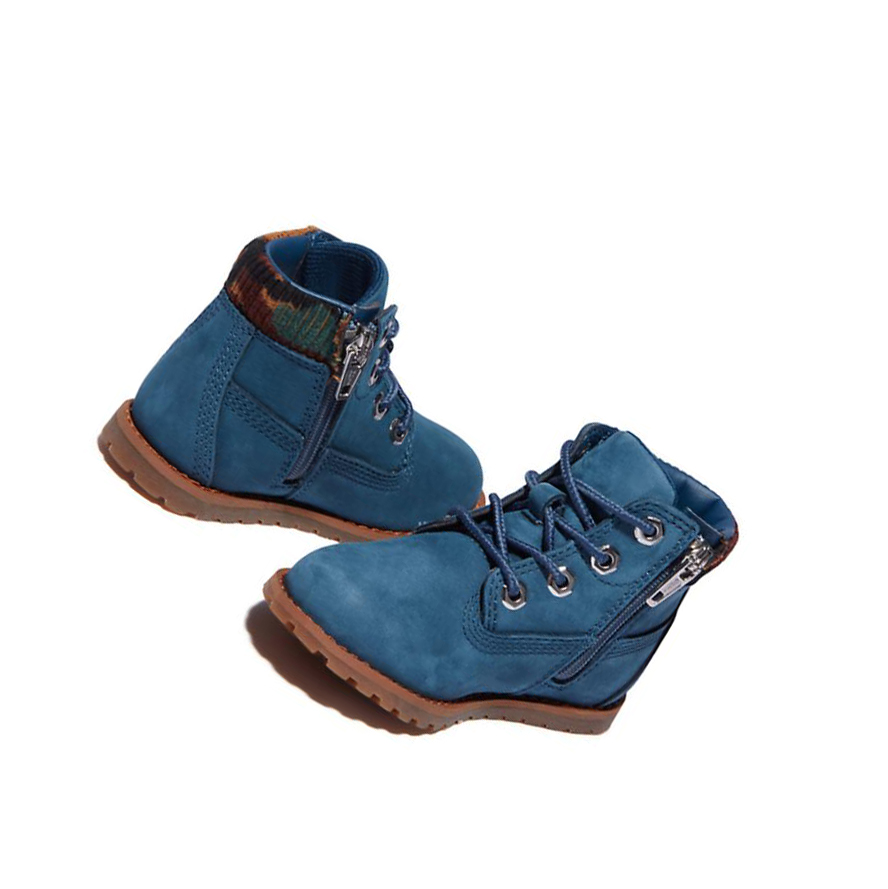 Kids' Timberland Pokey Pine Toddler Original 6-inch Boots Blue | TYU-957640