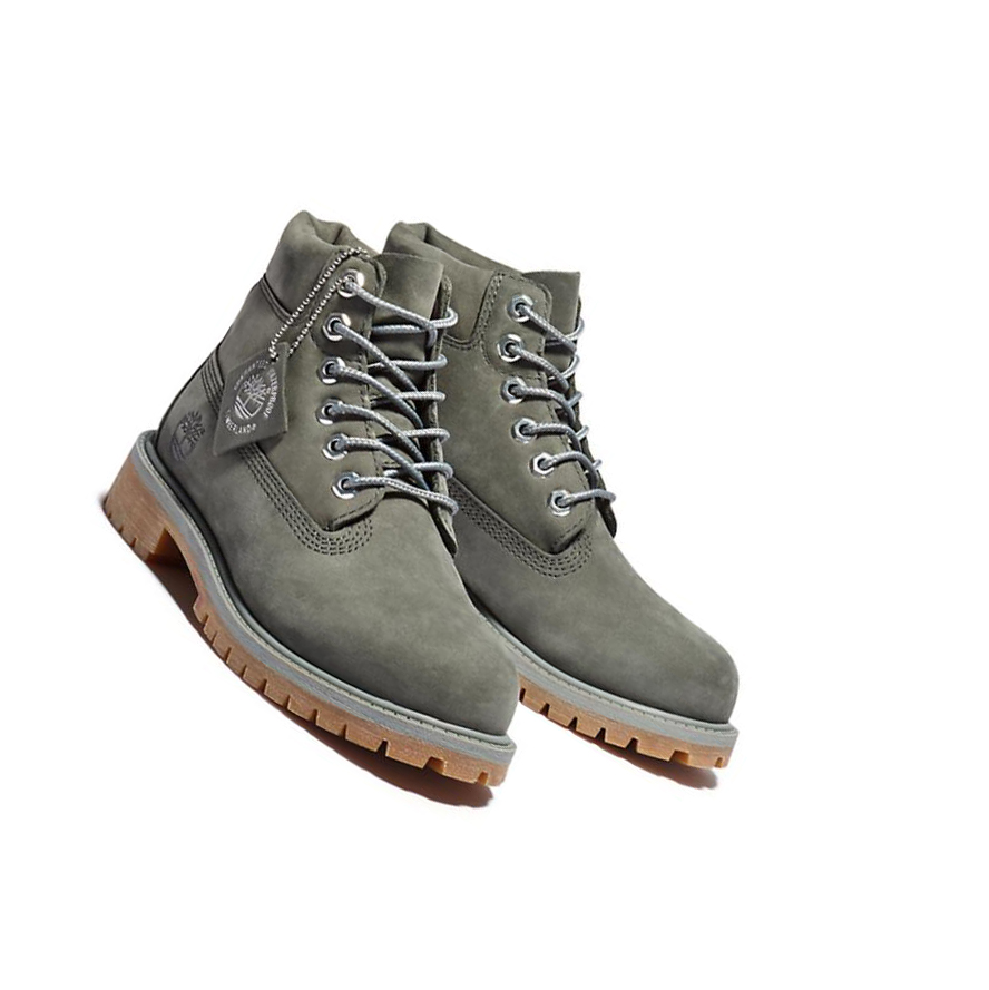 Kids' Timberland Premium Junior Original 6-inch Boots Dark Grey | GZT-936451