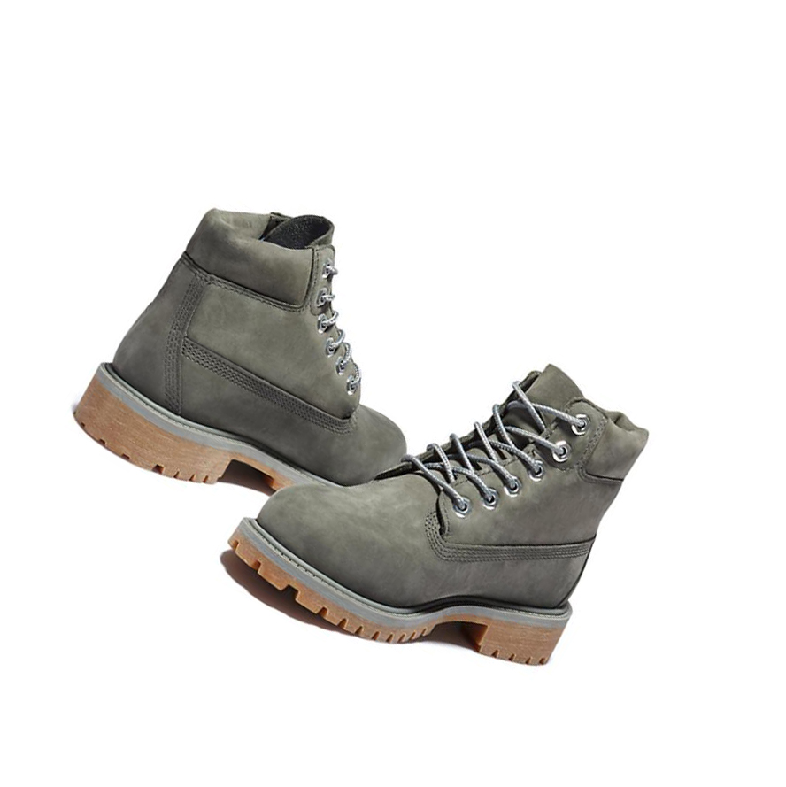 Kids' Timberland Premium Junior Original 6-inch Boots Dark Grey | GZT-936451