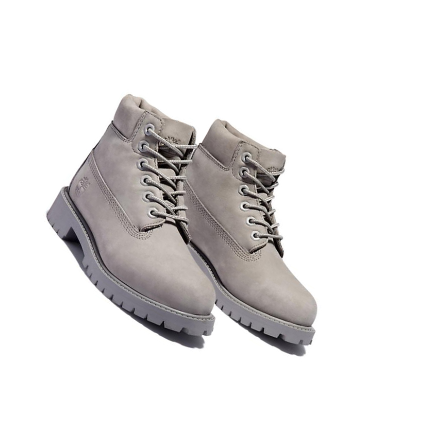 Kids' Timberland Premium Junior Original 6-inch Boots Light Grey | LUH-714892