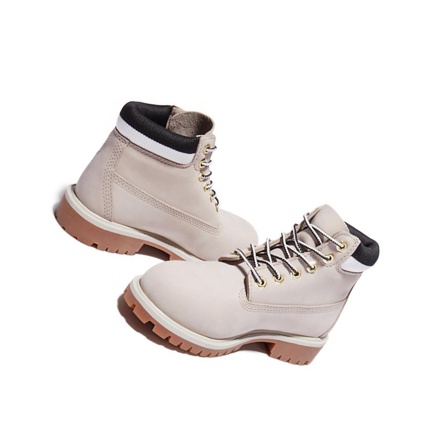 Kids' Timberland Premium Waterproofs Junior Original 6-inch Boots Beige | DLF-198504