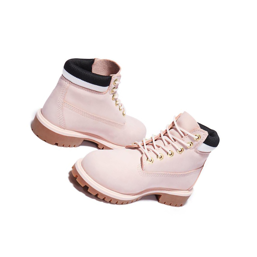 Kids' Timberland Premium Waterproofs Junior Original 6-inch Boots Light Pink | MUJ-209857