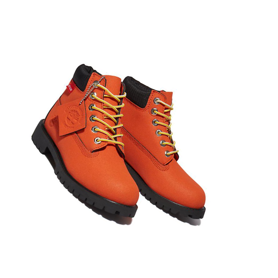 Kids' Timberland Premium Waterproofs Junior Original 6-inch Boots Orange | TXH-170639