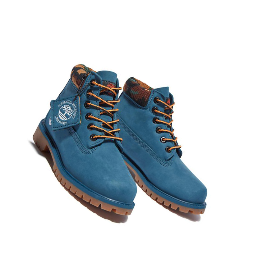 Kids' Timberland Premium Waterproofs Junior Original 6-inch Boots Blue | UEP-086974