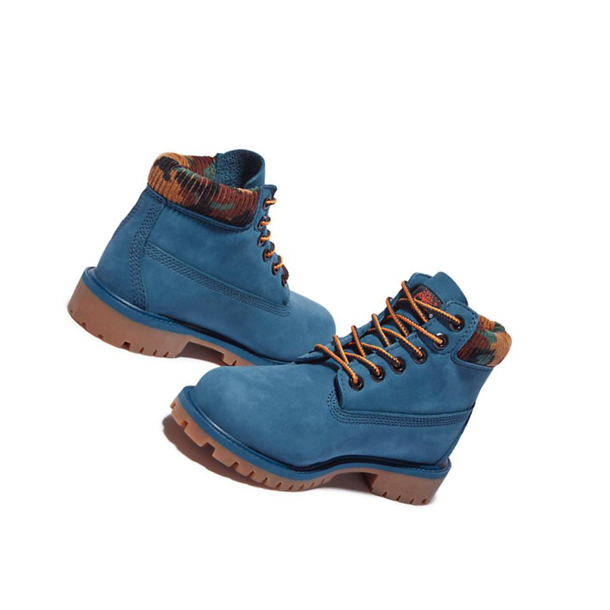 Kids' Timberland Premium Waterproofs Junior Original 6-inch Boots Blue | UEP-086974