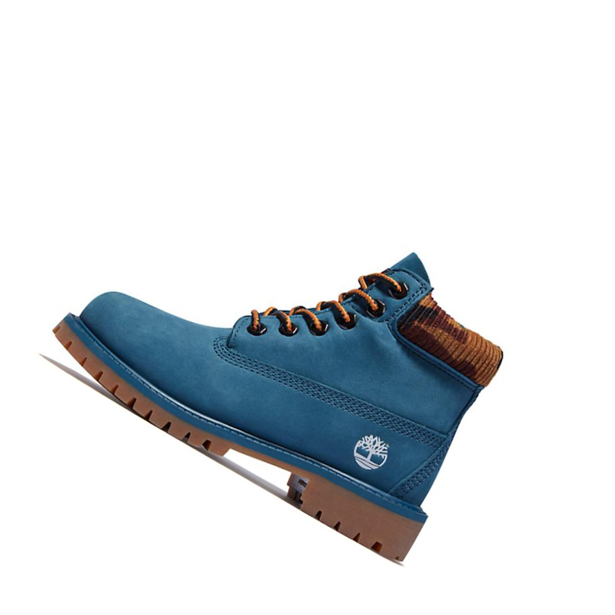 Kids' Timberland Premium Waterproofs Junior Original 6-inch Boots Blue | UEP-086974