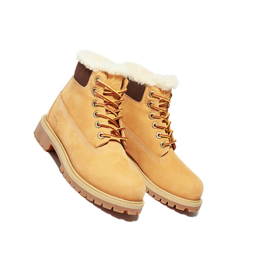 Kids' Timberland Premium Winter Youth Original 6-inch Boots Yellow | QOZ-845023