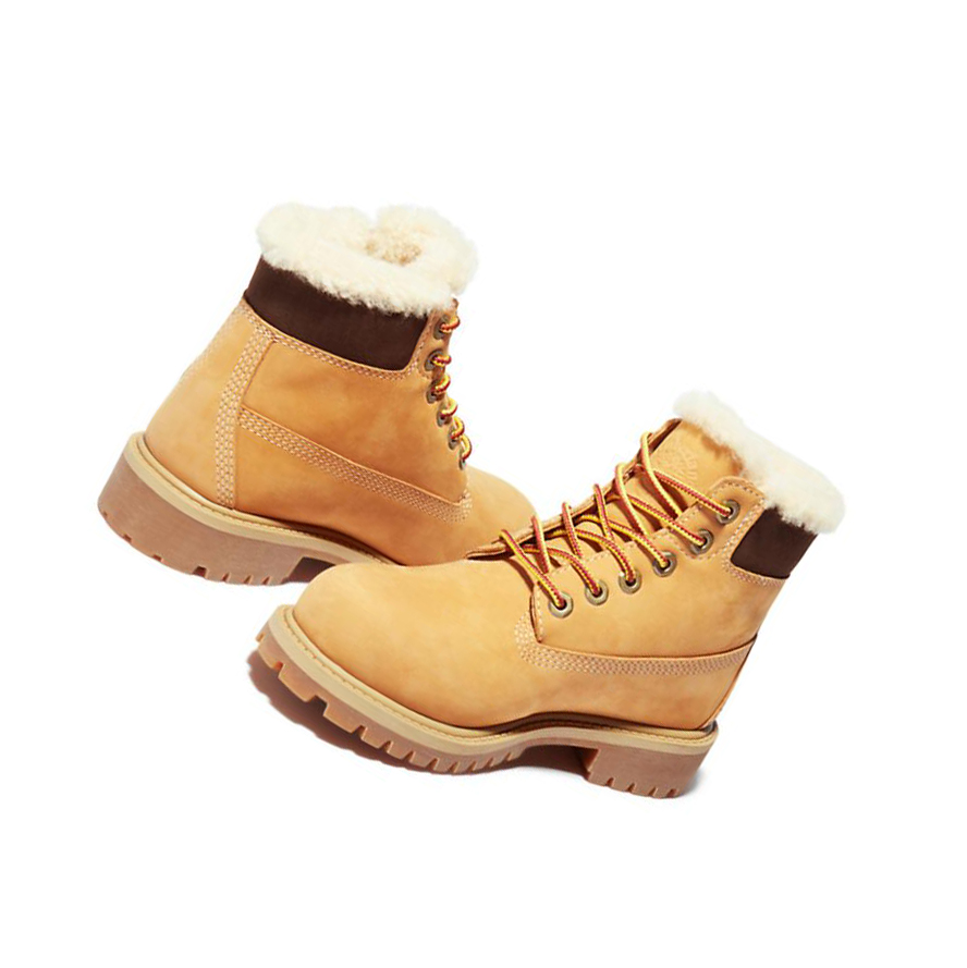 Kids' Timberland Premium Winter Youth Original 6-inch Boots Yellow | QOZ-845023