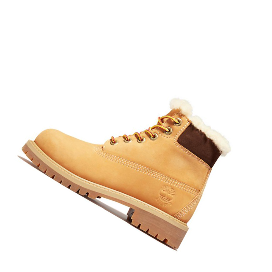 Kids' Timberland Premium Winter Youth Original 6-inch Boots Yellow | QOZ-845023