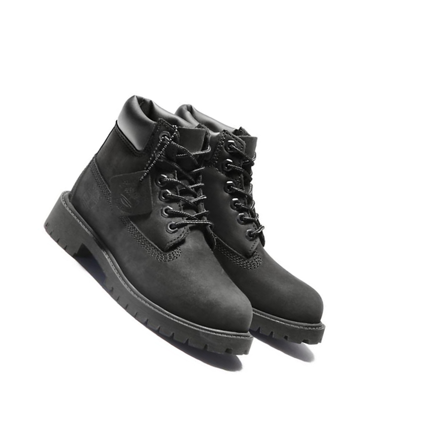 Kids' Timberland Premium Youth Original 6-inch Boots Black | CEV-921438