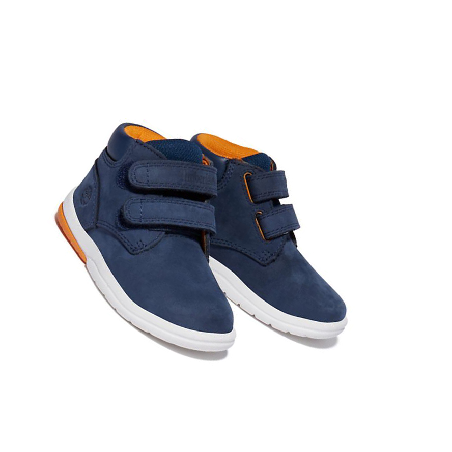 Kids' Timberland Toddle Tracks Velcro Toddler Chukka Boots Navy | THI-412985