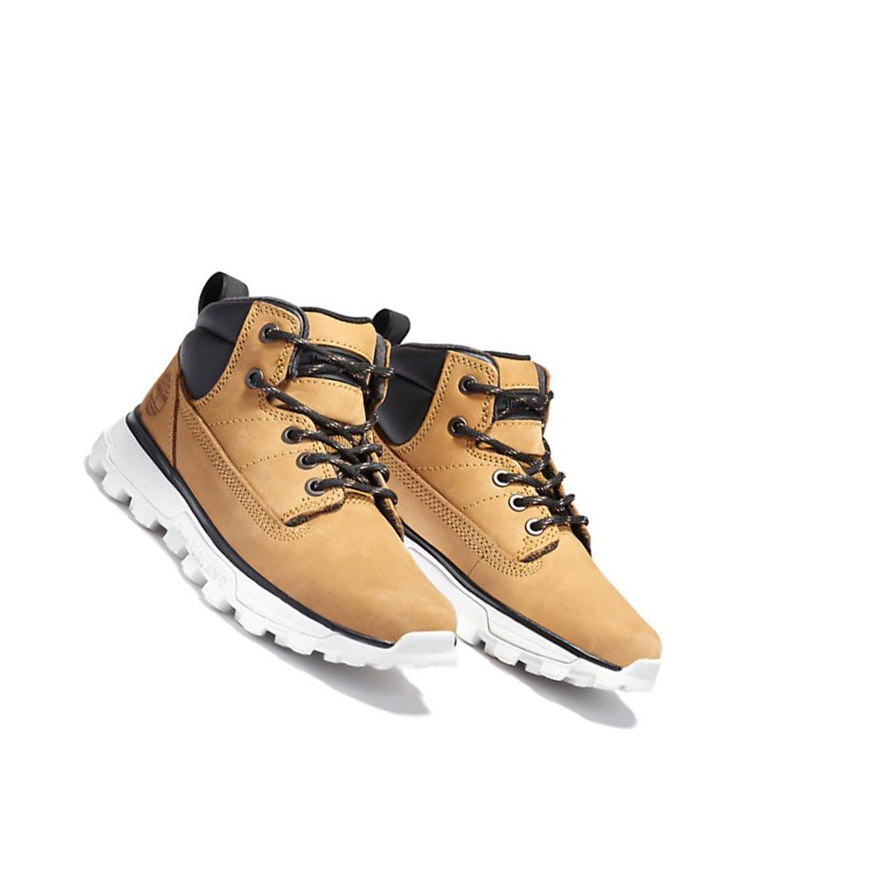 Kids' Timberland Treeline Mid Hiker Junior Hiking Boots Yellow | QXS-618375