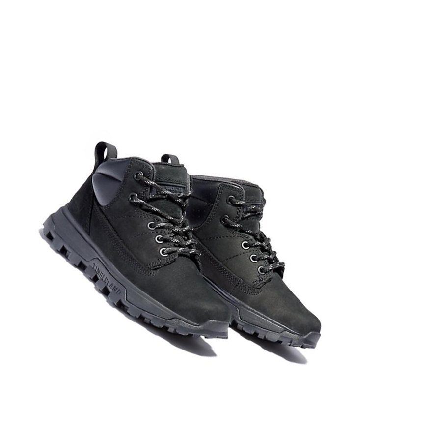 Kids' Timberland Treeline Mid Hiker Youth Chukka Boots Black | QEU-124789