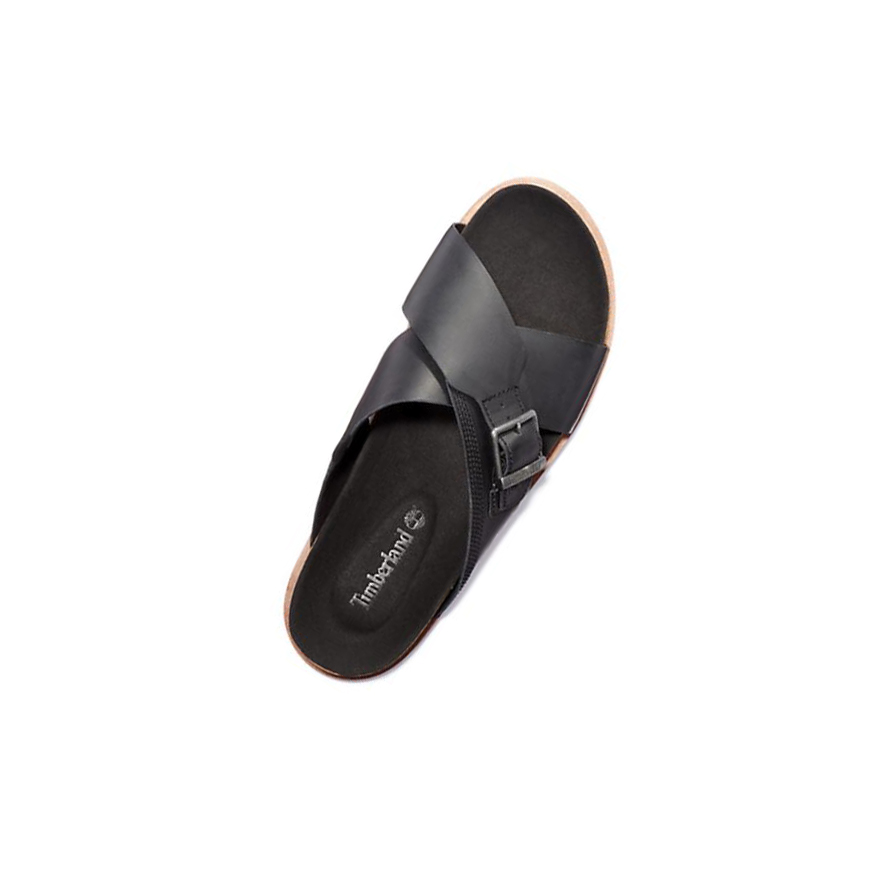 Men's Timberland Amalfi Vibes Cross Slide Sandals Black | TQS-320815