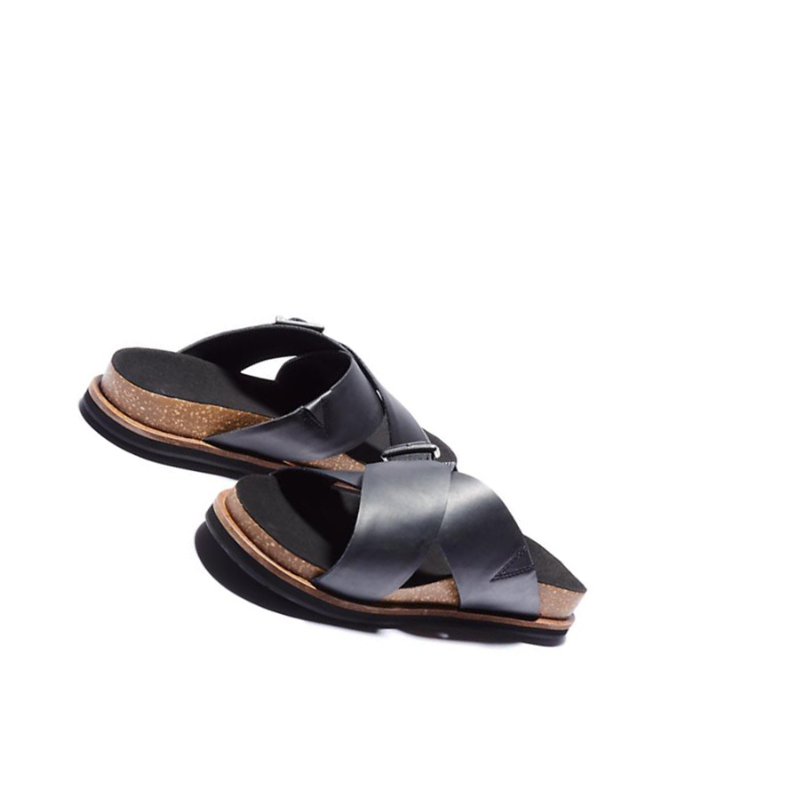 Men's Timberland Amalfi Vibes Cross Slide Sandals Black | TQS-320815