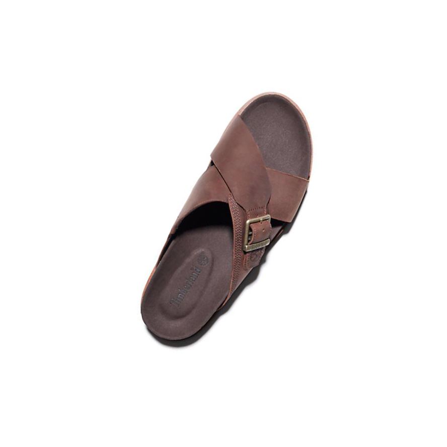 Men's Timberland Amalfi Vibes Cross Slide Sandals Brown | UQS-058712