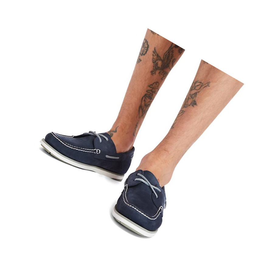 Men's Timberland Atlantis Break Boat Shoes Navy | FRM-923578