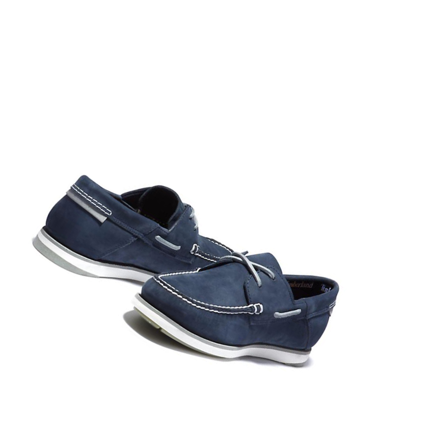 Men's Timberland Atlantis Break Boat Shoes Navy | FRM-923578