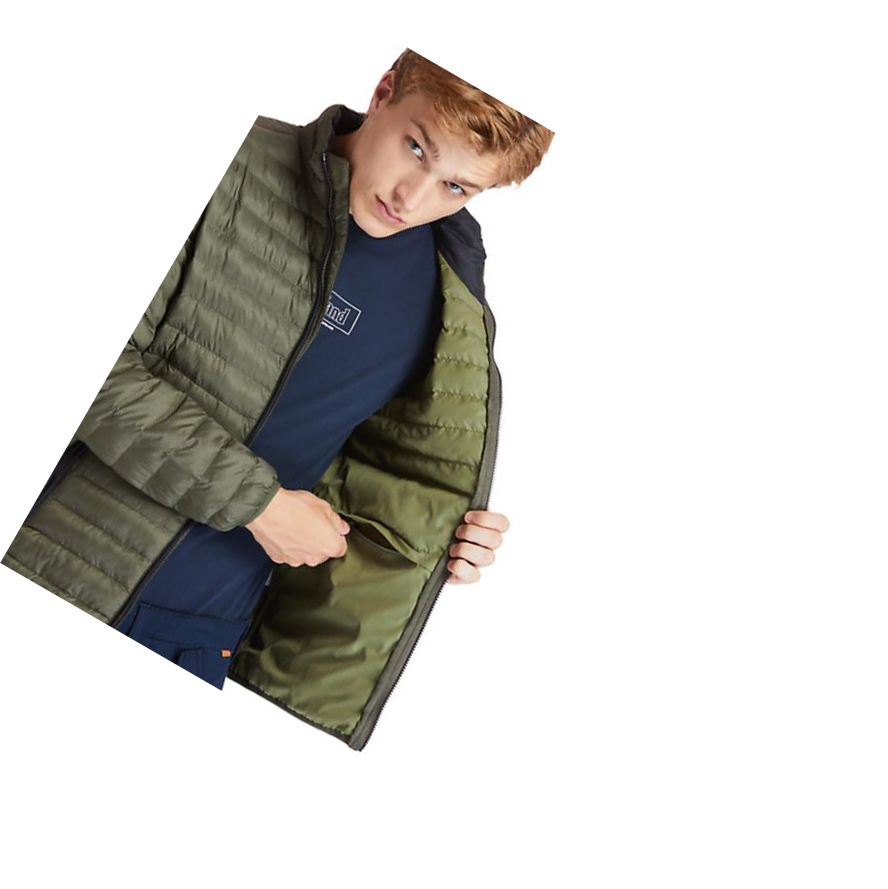 Men's Timberland Axis Peak Packaway Quilted-Hybrid Jackets Green | CMQ-542071