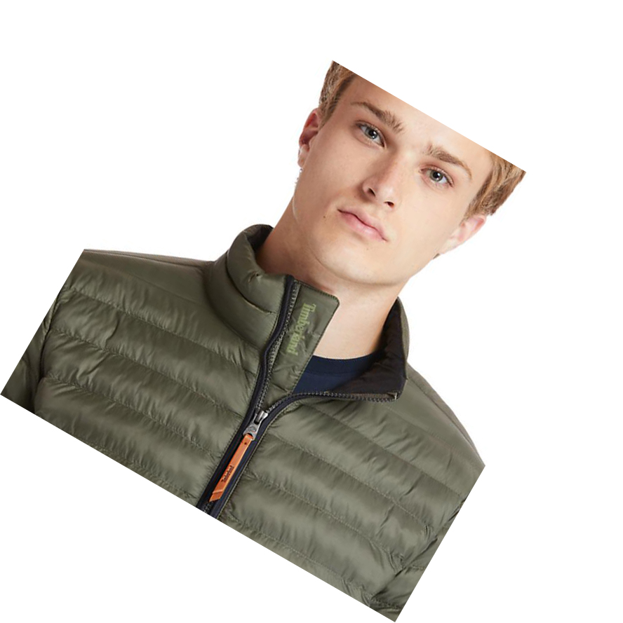 Men's Timberland Axis Peak Packaway Quilted-Hybrid Jackets Green | CMQ-542071