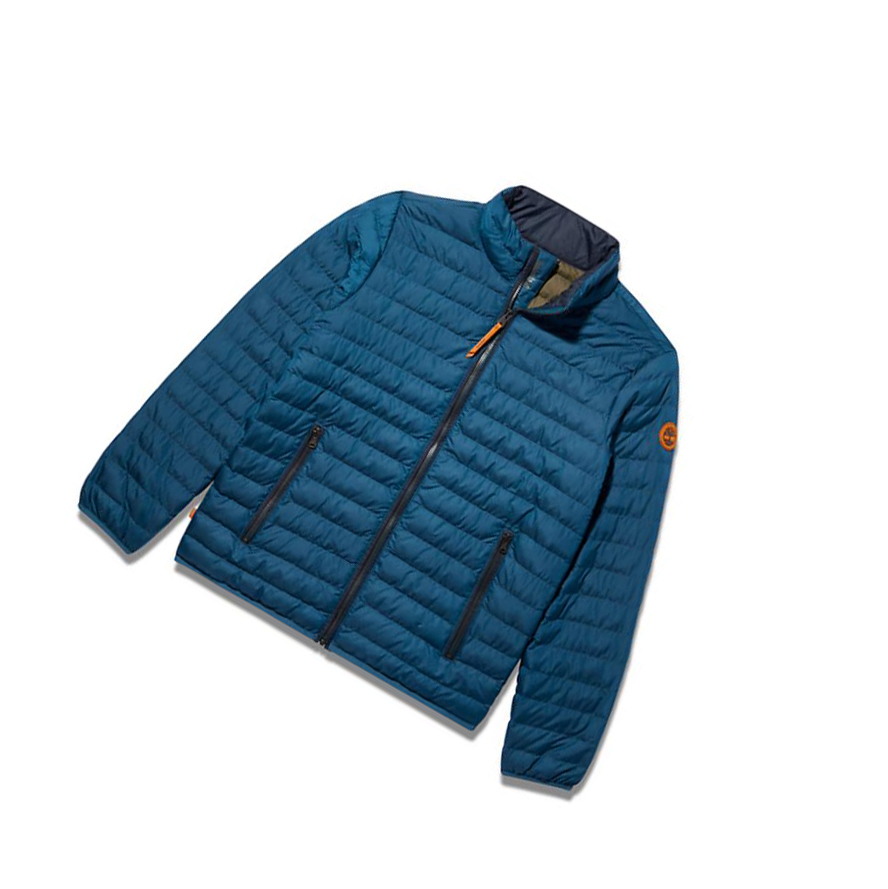 Men's Timberland Axis Peak Waterproof Quilted-Hybrid Jackets Blue | NDY-415039