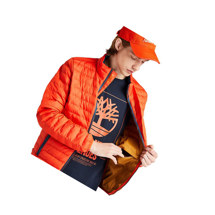 Men's Timberland Axis Peak Waterproof Quilted-Hybrid Jackets Orange | WNH-852091