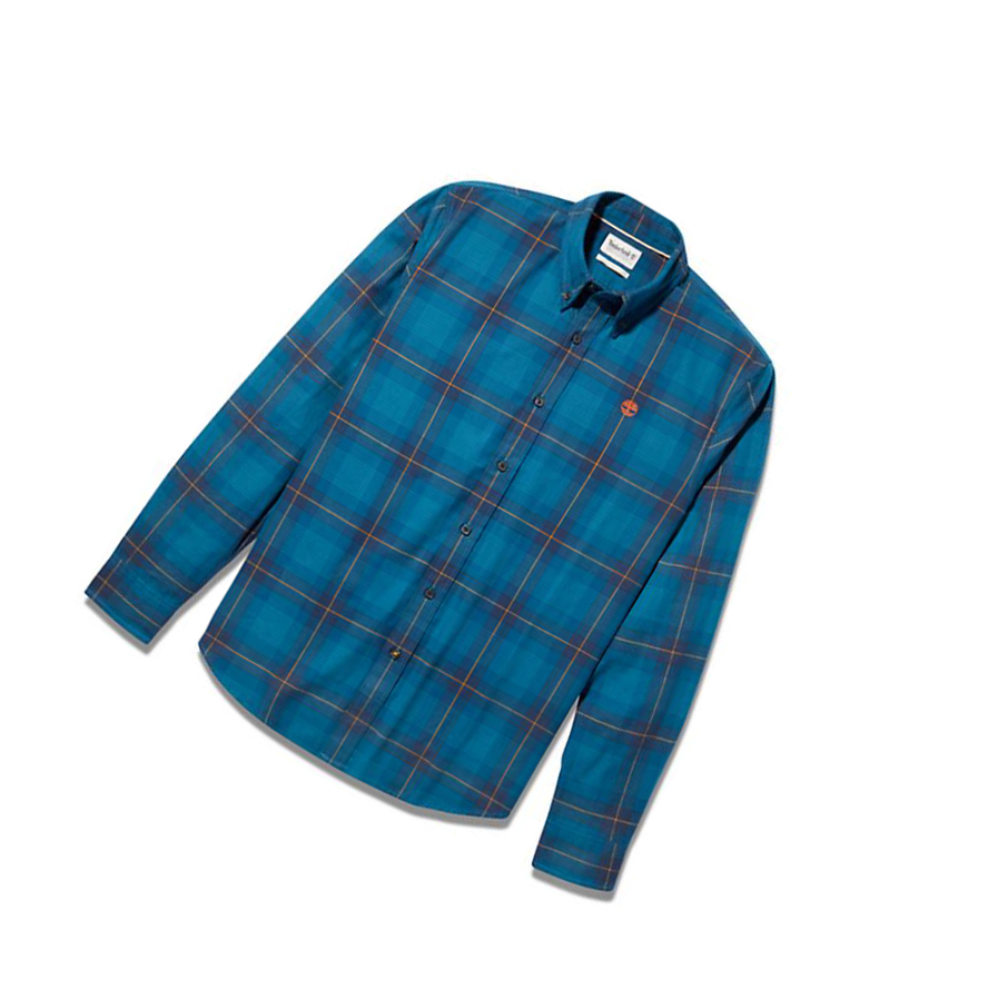 Men's Timberland Back River Herringbone Shirts Navy | WIH-612037