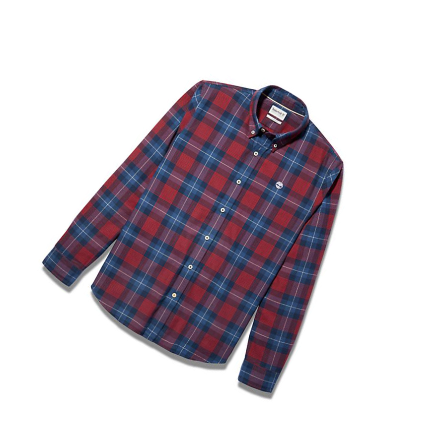 Men's Timberland Back River Herringbone Shirts Red | YZM-509631