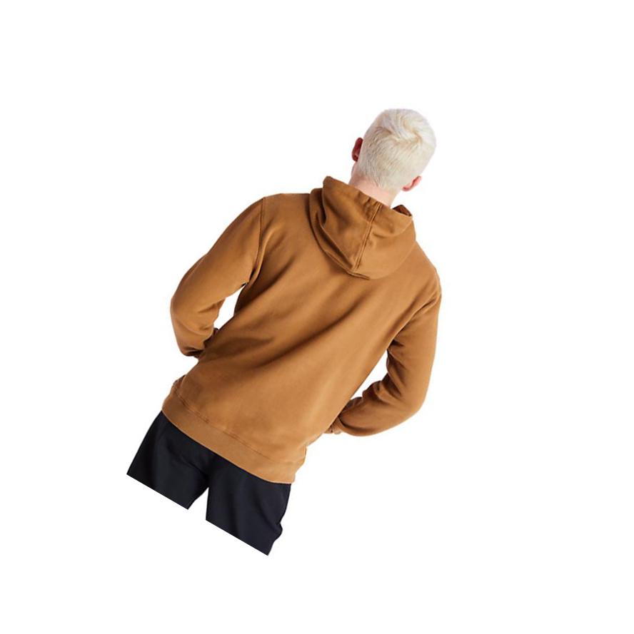 Men's Timberland Boot Logo Hoodie Brown | OTG-305197