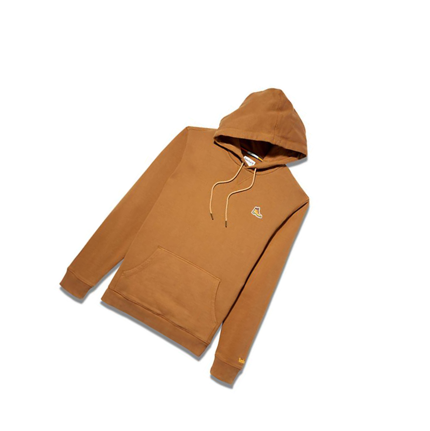 Men's Timberland Boot Logo Hoodie Brown | OTG-305197