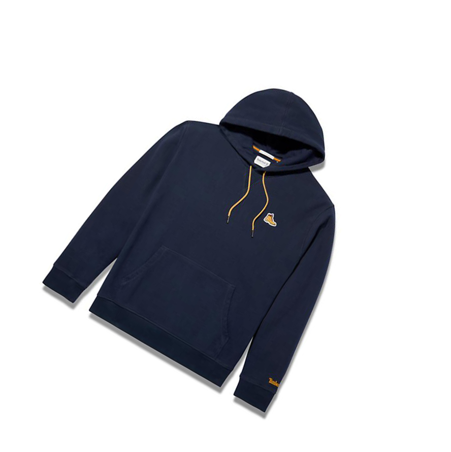 Men's Timberland Boot Logo Hoodie Navy | LTN-203561