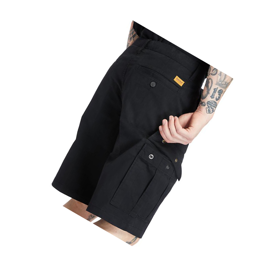 Men's Timberland Cargo Shorts Pants Black | JCZ-627851